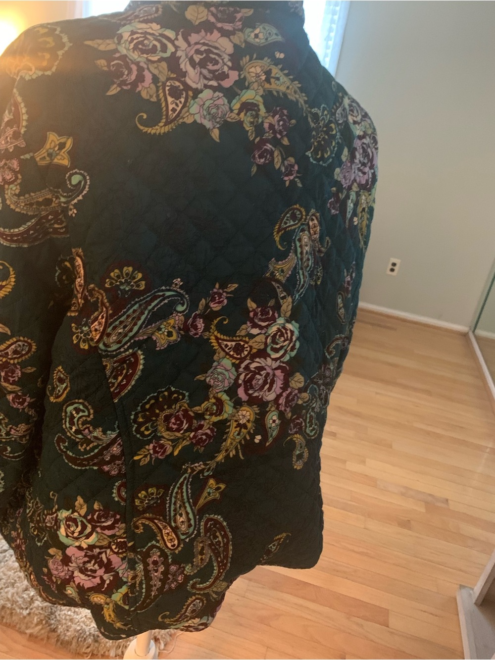 Pappagallo Teal Quilted Paisley Button-Up Jacket - Picture 5 of 10